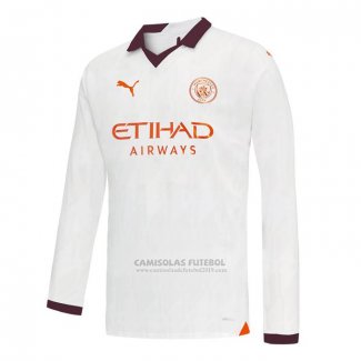 Camisola Manchester City 2º Manga Comprida 2023-2024