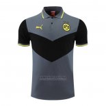 Camisola Polo del Dortmund 2022-2023 Cinza Y Preto