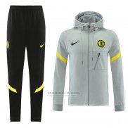 Fato de Treino Hoodie Chelsea 2021-2022 Cinza