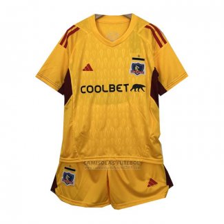 Camisola Colo-Colo Goleiro Crianca 2023 Amarelo