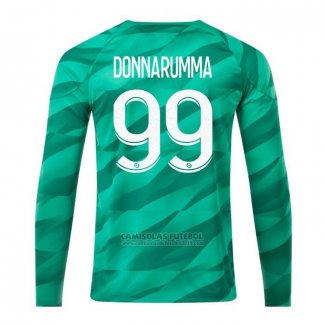 Camisola Paris Saint-Germain Jogador Donnarumma Goleiro Manga Comprida 2023-2024 Verde