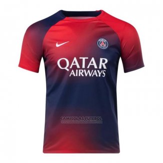 Camisola Pre Match del Paris Saint-Germain 2023 Azul y Vermelho