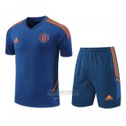 Fato de Treino Manchester United Manga Curta 2022-2023 Azul - Calcas Curta