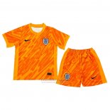 Camisola Inglaterra Goleiro Crianca 2024 Laranja