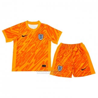 Camisola Inglaterra Goleiro Crianca 2024 Laranja