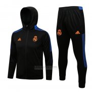 Fato de Treino Hoodie Real Madrid 2021-2022 Preto Y Azul