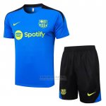 Fato de Treino Barcelona Manga Curta 2024-2025 Azul - Calcas Curta