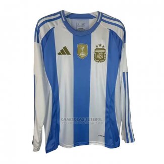 Camisola Argentina 1º Manga Comprida 2024
