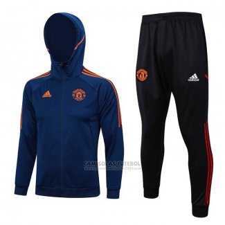 Fato de Treino Hoodie Manchester United 2023-2024 Azul