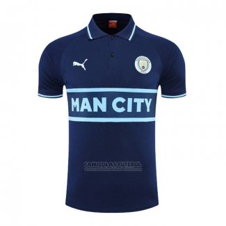 Camisola Polo del Manchester City 2022-2023 Azul Marino