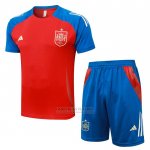 Fato de Treino Espanha Manga Curta 2024-2025 Vermelho - Calcas Curta