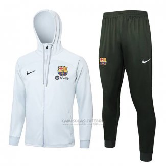 Fato de Treino Hoodie Barcelona 2023-2024 Branco