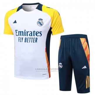 Fato de Treino Real Madrid Manga Curta 2024-2025 Branco - Calcas Curta