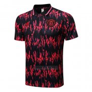 Camisola Polo del Manchester United 2022-2023 Preto Y Vermelho