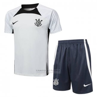 Fato de Treino Corinthians Manga Curta 2024-2025 Cinza - Calcas Curta