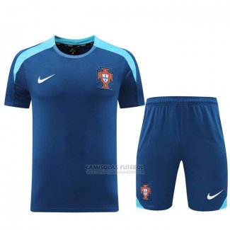 Fato de Treino Portugal Manga Curta 2024-2025 Azul - Calcas Curta