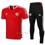 Fato de Treino Bayern de Munique Manga Curta 2021-2022 Vermelho