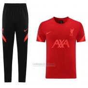 Fato de Treino Liverpool Manga Curta 2021 Vermelho