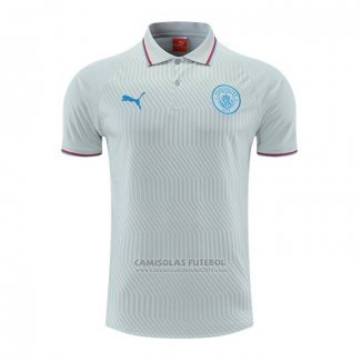 Camisola Polo del Manchester City 2022-2023 Cinza