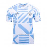 Camisola Pre Match del Manchester City 2022 Azul Y Branco