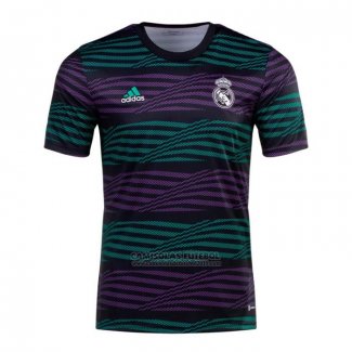 Camisola Pre Match del Real Madrid 2022 Verde Y Purpura