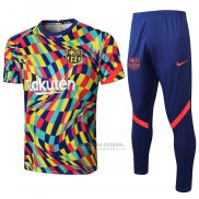 Fato de Treino Barcelona Manga Curta 2021-2022 Amarelo