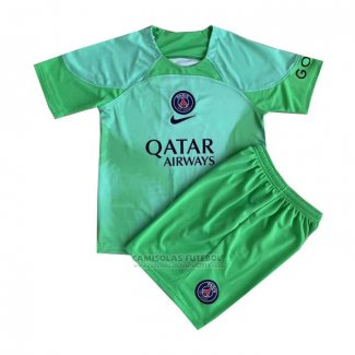 Camisola Paris Saint-Germain Goleiro Crianca 2022-2023 Verde