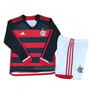 Camisola Flamengo 1º Manga Comprida Crianca 2024