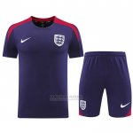 Fato de Treino Inglaterra Manga Curta 2024-2025 Purpura - Calcas Curta