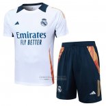 Fato de Treino Real Madrid Manga Curta 2024-2025 Branco - Calcas Curta