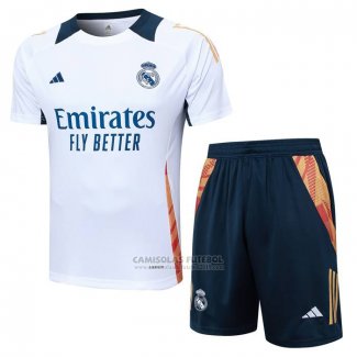 Fato de Treino Real Madrid Manga Curta 2024-2025 Branco - Calcas Curta