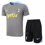 Fato de Treino Tottenham Hotspur Manga Curta 2024-2025 Cinza - Calcas Curta