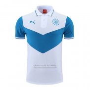 Camisola Polo del Manchester City 2022-2023 Azul Y Branco