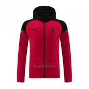 Jaqueta Hoodie AC Milao 2024-2025 Vermelho