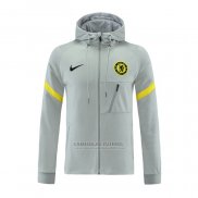 Jaqueta Hoodie Chelsea 2021-2022 Cinza