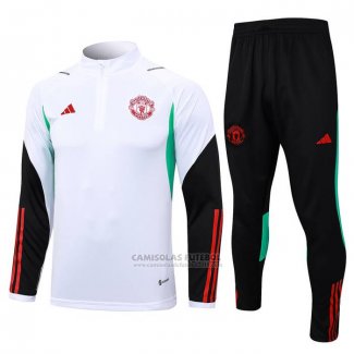 Sueter de Treinamento Manchester United Crianca 2023-2024 Branco