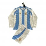 Camisola Argentina 1º Manga Comprida Crianca 2024