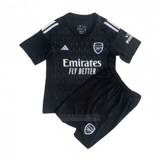 Camisola Arsenal Goleiro Crianca 2023-2024 Preto