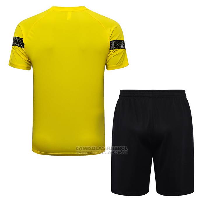 Fato de Treino Dortmund Manga Curta 2022-2023 Amarelo - Calcas Curta