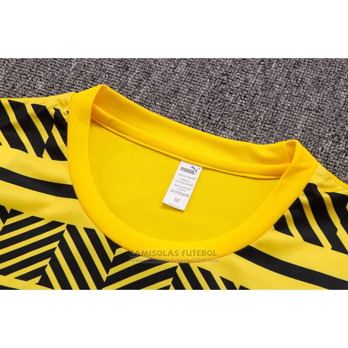 Fato de Treino Dortmund Manga Curta 2022-2023 Amarelo - Calcas Curta